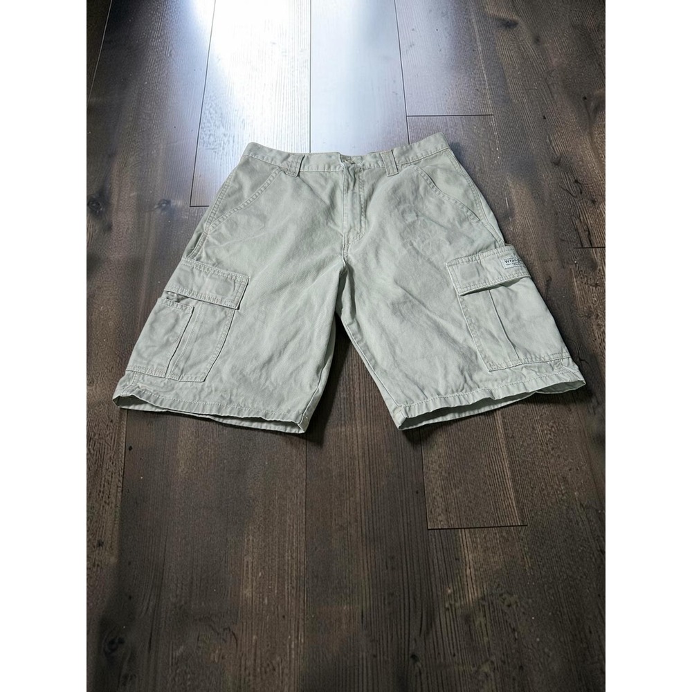 Wrangler Cargo Shorts Mens 30 Khaki Cotton Twill Outdoor Utility Gorpcore